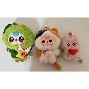 Baby Three Lot 3 Plush Pendant Bundle Professional Dreamer Calico Cat Cupid